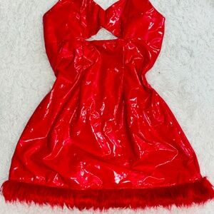 SHEIN Red Spandex Mini Dress (Size: L)